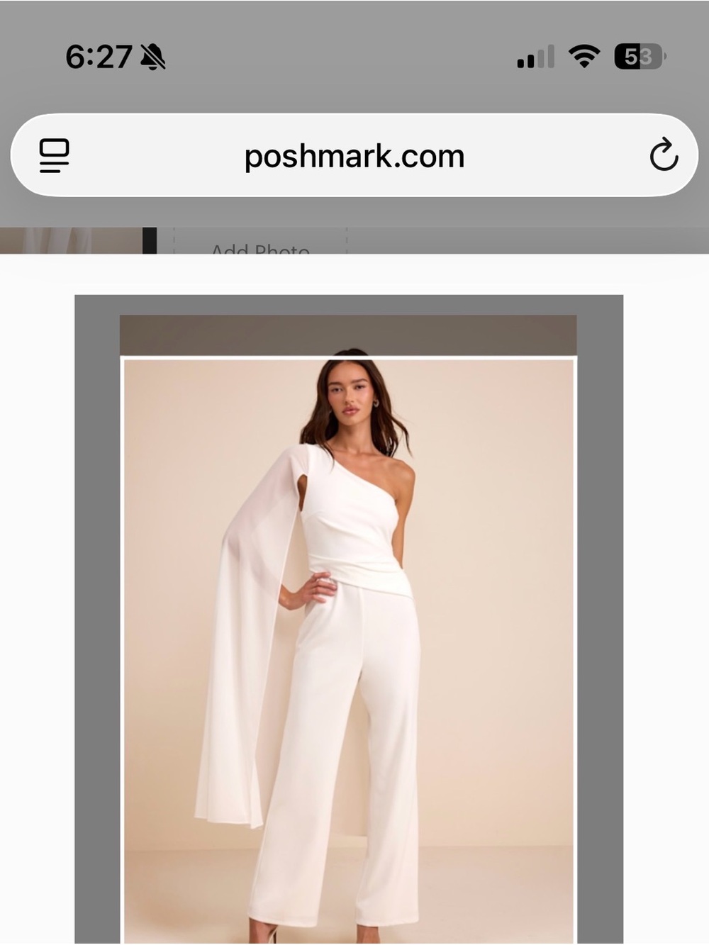 Lulus Stevie White One-shoulder Cape Jumpsuit